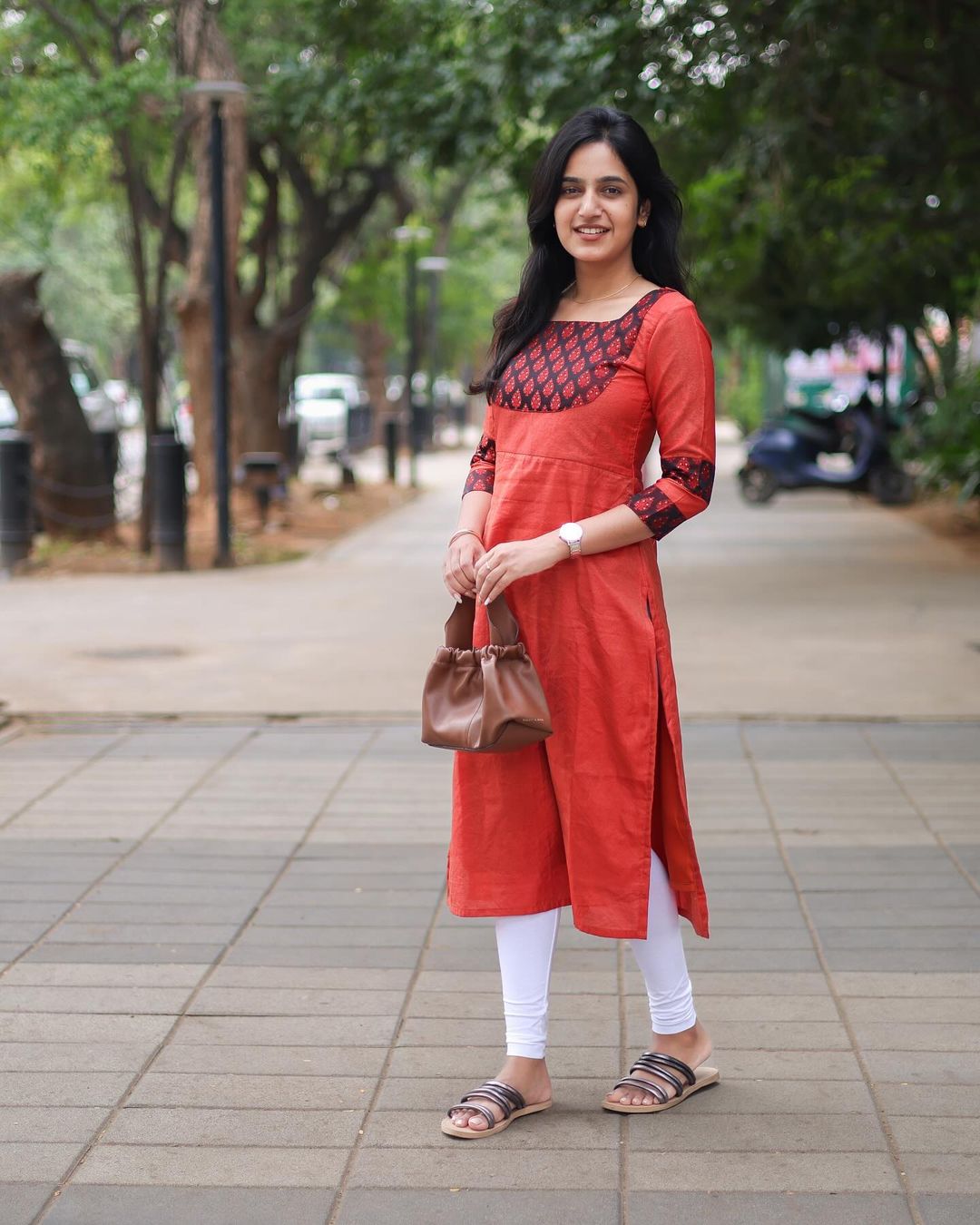 Red Yoke Top - Studio Thari